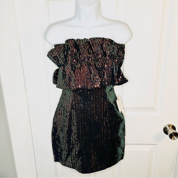 Red Dress Boutique Do+Be Own Your Moment Multicolor Sequin Dress Black S Juniors - Picture 5 of 11
